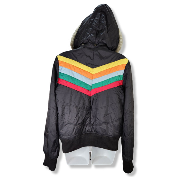 Jack by BB Dakota Multicolor Chevron Puffer Jacket - Picture 9 of 16